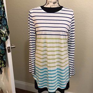 J.Jill Long Sleeve Multi-Colored Stripe Shirt NWT